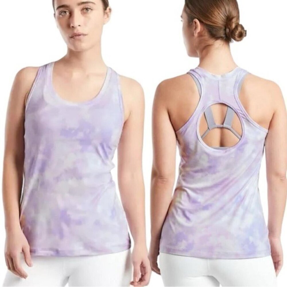 Athleta Nitro Tank Top - L Purple Tie Dye